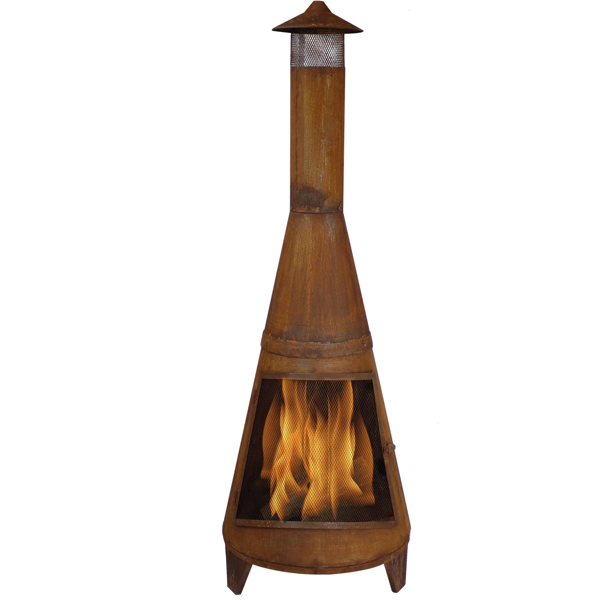 Sunnydaze Decor, Rustic Wood-Burning Chiminea Fire Pit - 70in., Diameter 24 in, Material Steel, Model# RCM-504
